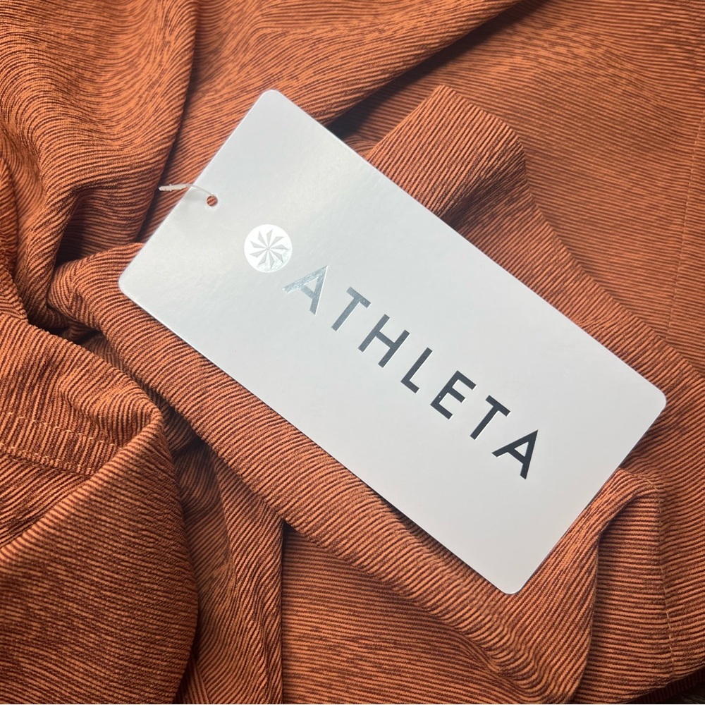 Athleta Echo Button Down Top Size Small Medium Large NWT Copper Orange - Picture 14 of 15
